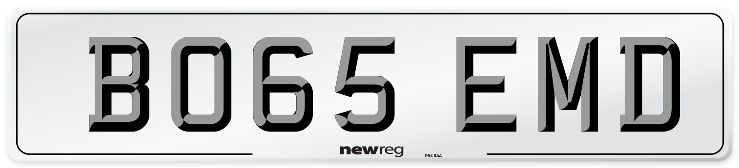 BO65 EMD Number Plate from New Reg